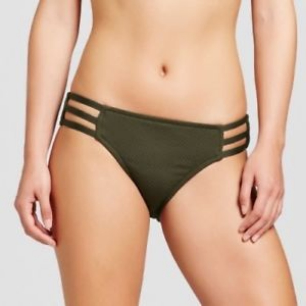 Mossimo Strappy Front Cheeky Swim Bikini Green Sm